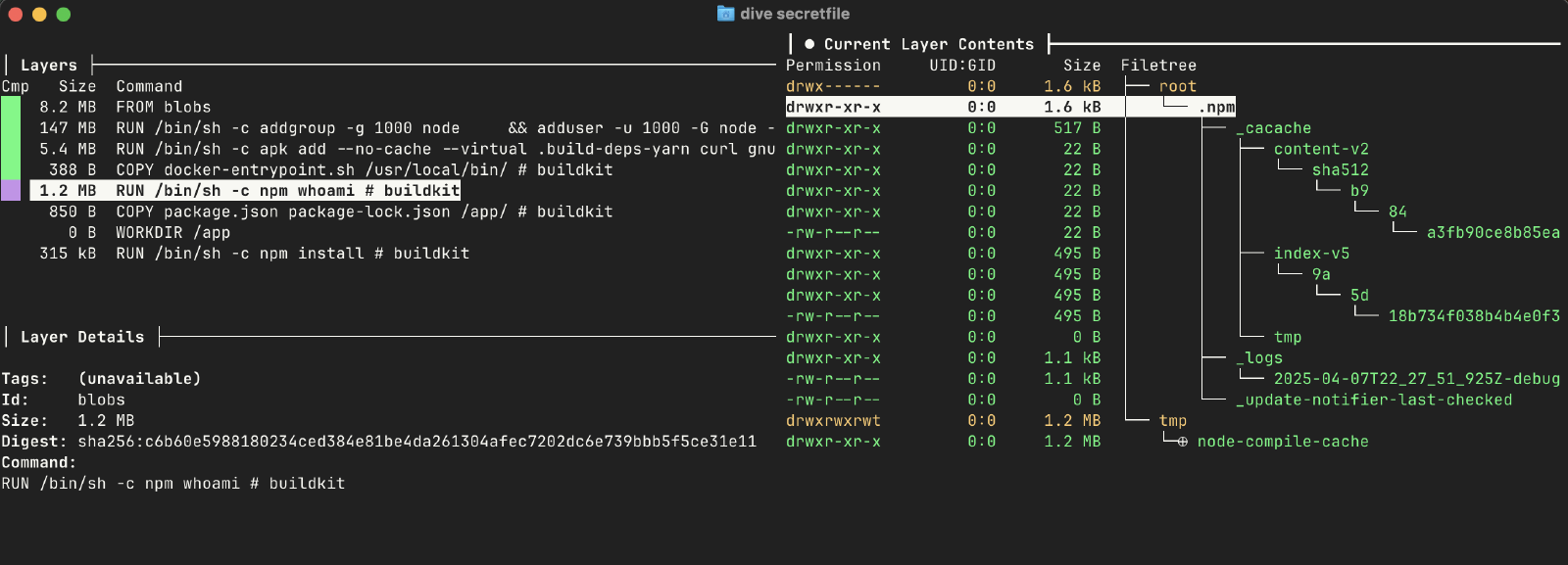 Dive secretfile